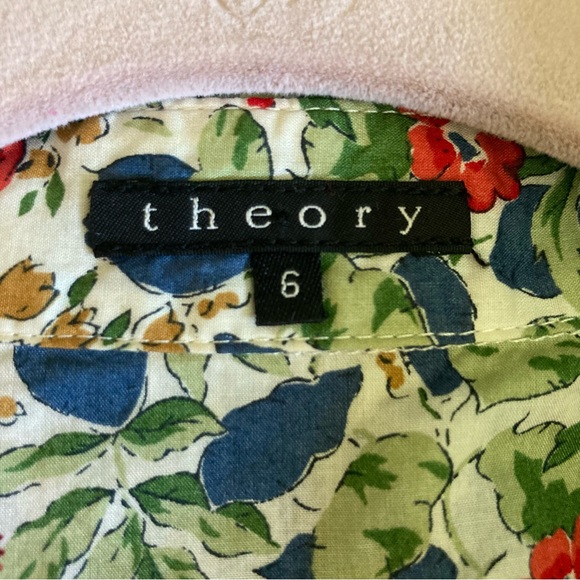 Theory Floral Long Sleeve Button-up Shirt Dress 6 - Picture 6 of 10